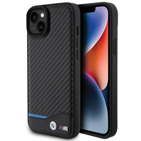 BMW odinis anglies dėklas telefonui iPhone 15 Plus - juodas