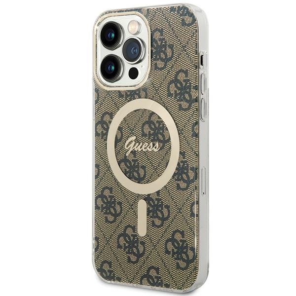 Guess IML 4G MagSafe чехол для iPhone 15 Pro Max - коричневый