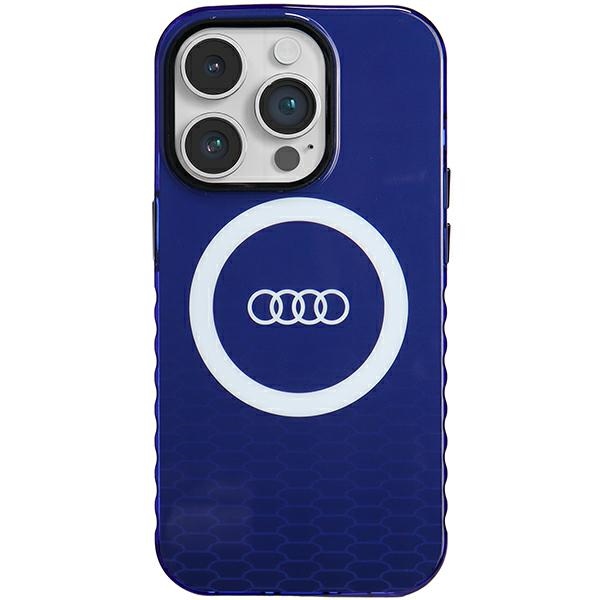 Dėklas telefonui Audi IML Big Logo MagSafe iPhone 14 Pro - mėlynas