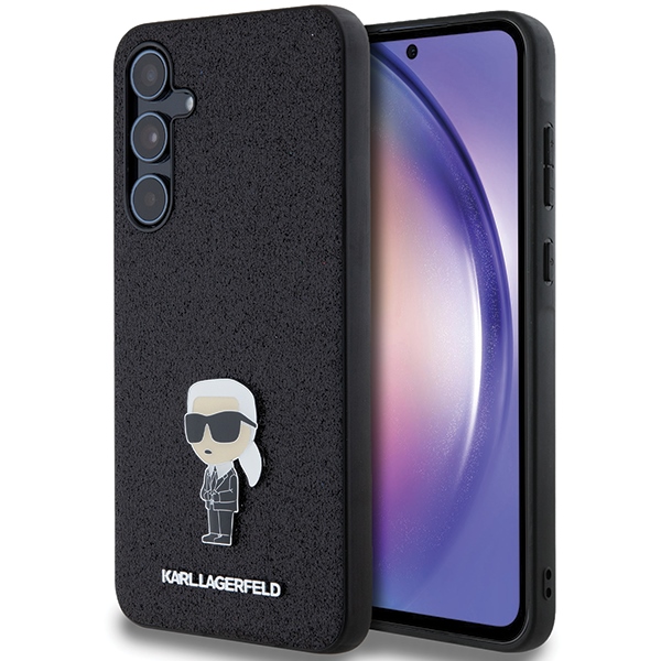 Чехол Karl Lagerfeld Fixed Glitter Ikonik Logo Metal Pin для Samsung Galaxy A55 - чёрный