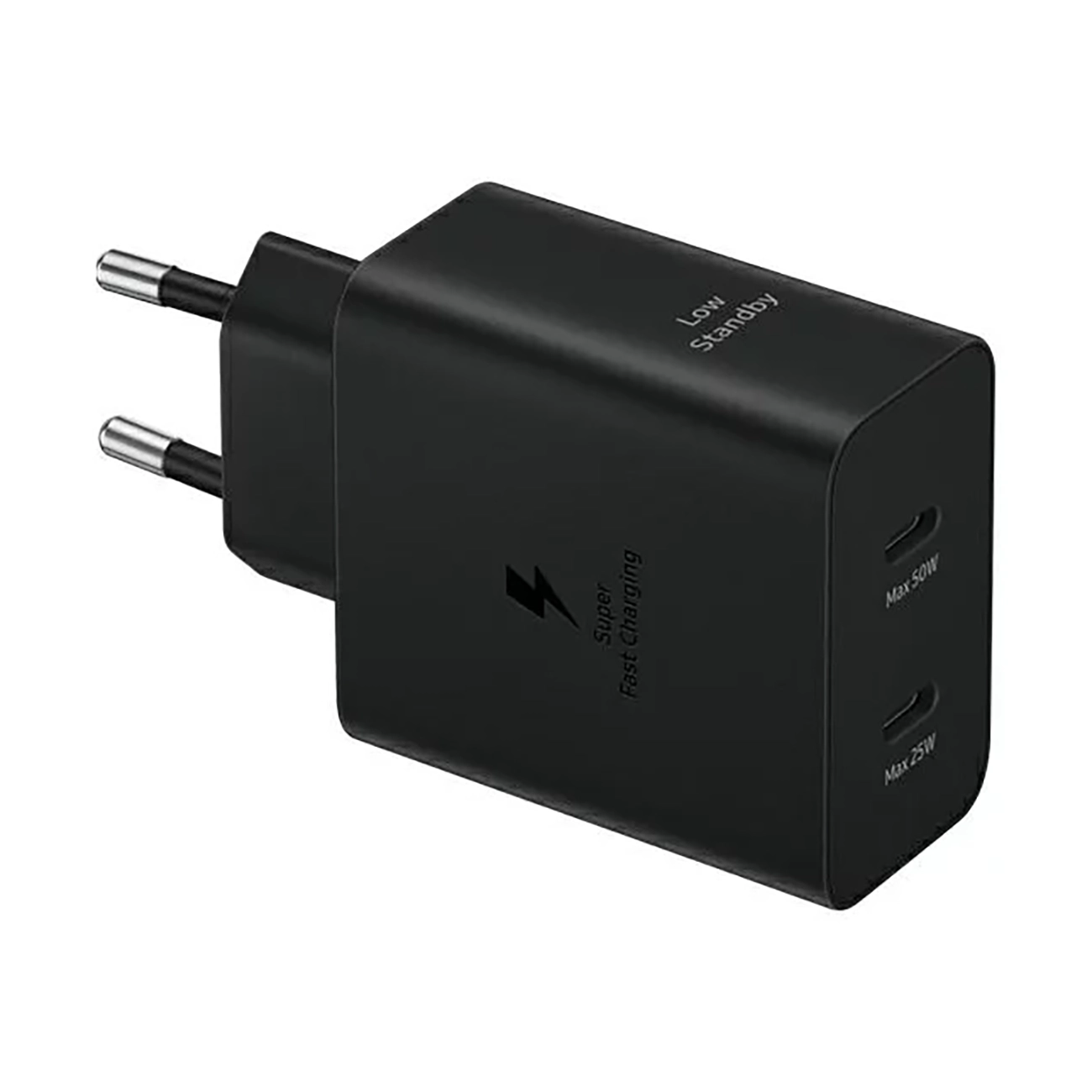 Samsung Power Adapter Duo EP-T5020XBEGEU sieninis įkroviklis 2x USB-C 50W – juodas