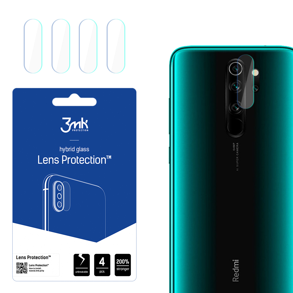 3mk Objektyvo apsaugos stiklas hibridinis telefonui Xiaomi Redmi Note 8 Pro