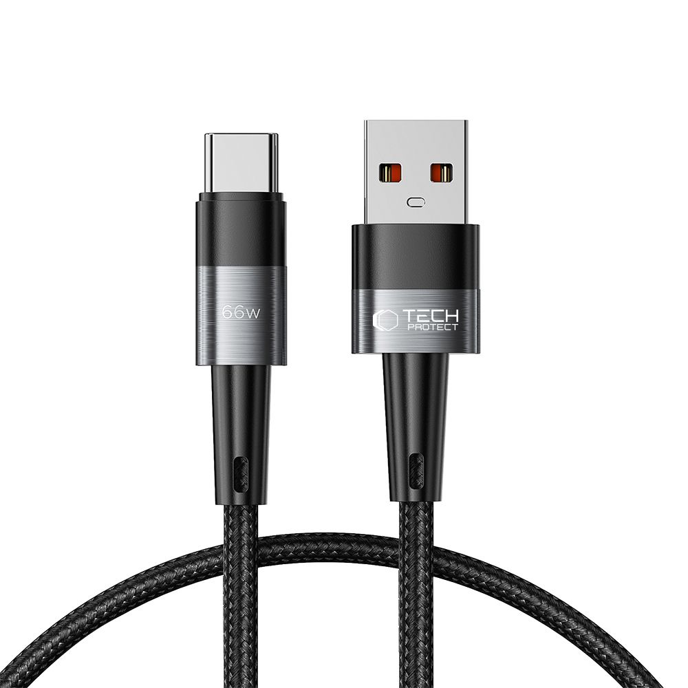 Tech-Protect UltraBoost кабель USB-C USB-A 66W 6A 0.5м - серый