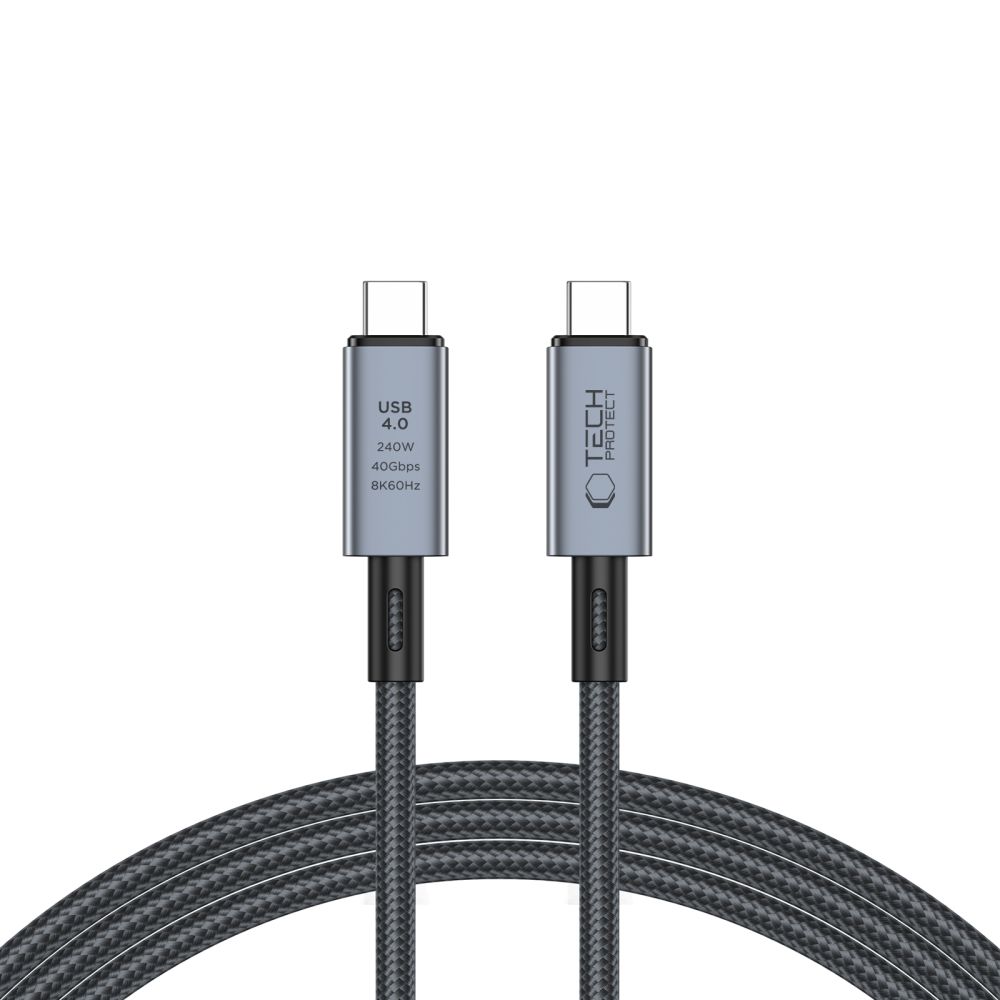 Tech-Protect UltraBoost Max кабель USB-C 4.0 USB-C 4.0 PD 240W 8K 40Gbps 2м - серый