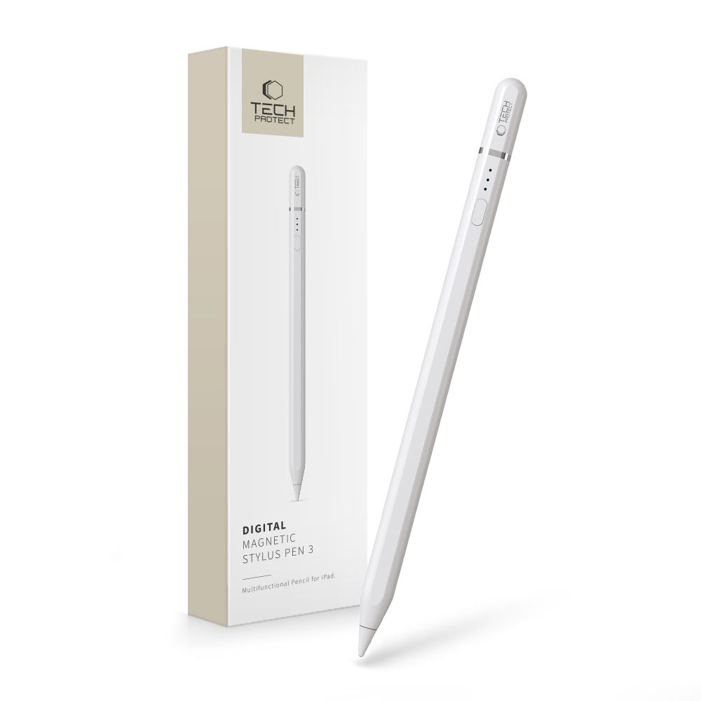Tech-Protect skaitmeninis magnetinis rašiklis 3 magnetiniais iPad planšetei - baltas
