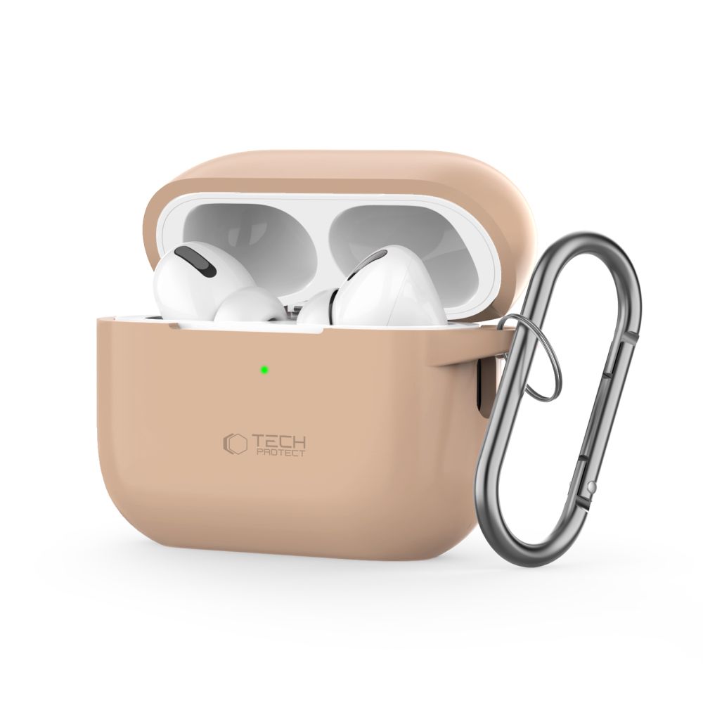 Силиконовый чехол Tech-Protect Hook для Apple AirPods Pro 1 / 2 - бежевый