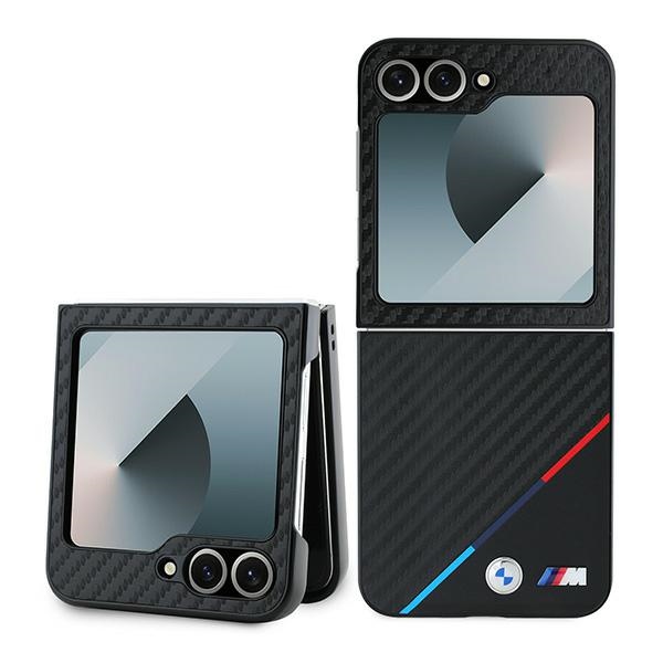 BMW Carbon Tricolor dėklas telefonui Samsung Galaxy Z Flip 6 - juodas