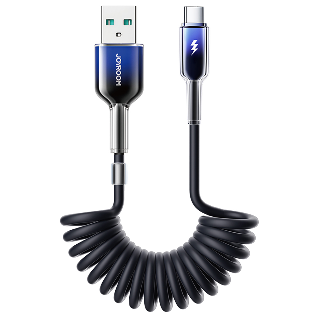 Joyroom S-A43 Crystal-Clear Series 3A USB-A - USB-C витой кабель 1.5m - черный