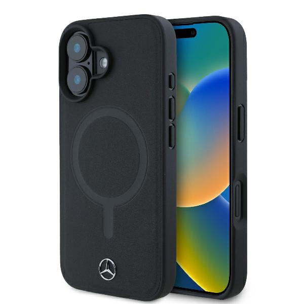 Mercedes lygios odos magnetinis iPhone 16 Plus dėklas - juodas