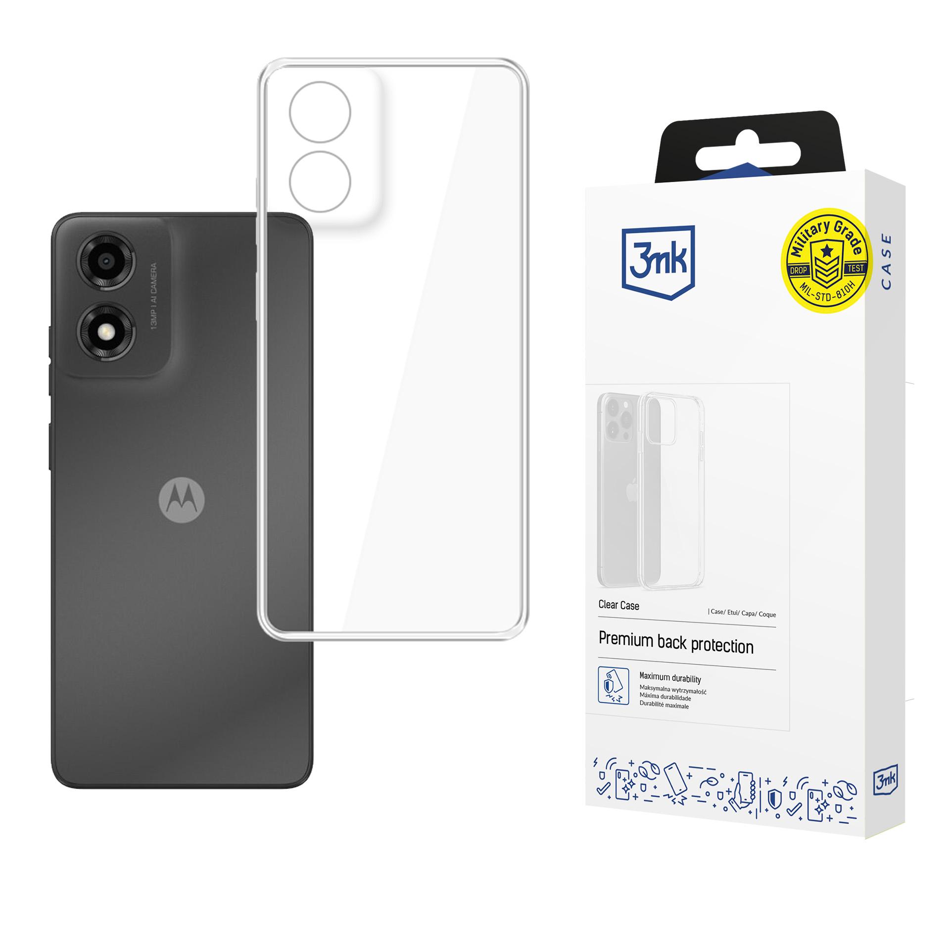 3mk Clear dėklas, skirtas Motorola Moto E14 / G04 / G04S, skaidrus