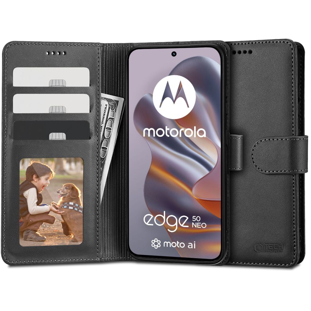 Tech-Protect Wallet Чехол для Motorola EDGE 50 NEO - чёрный