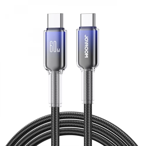 Кабель Joyroom S-A42 Crystal-Clear Series 60W USB-C - USB-C 1,2 м - чёрный