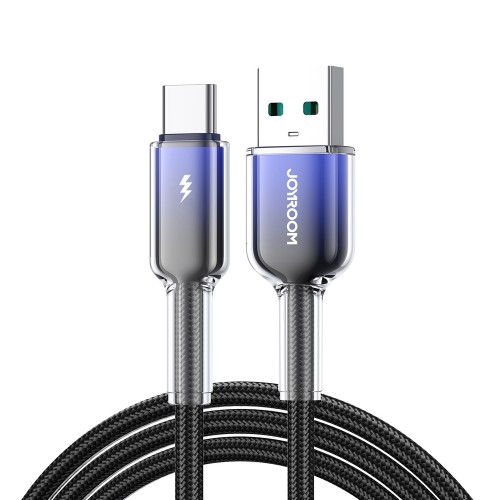Кабель Joyroom S-A42 Crystal-Clear Series 3A USB-A - USB-C 1,2 м - чёрный