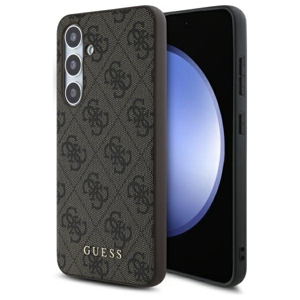 Guess GUHCS24FEG4GFBR S24 FE S721 rudas/rudas kietas dėklas 4G Metalinis Auksinis Logotipas