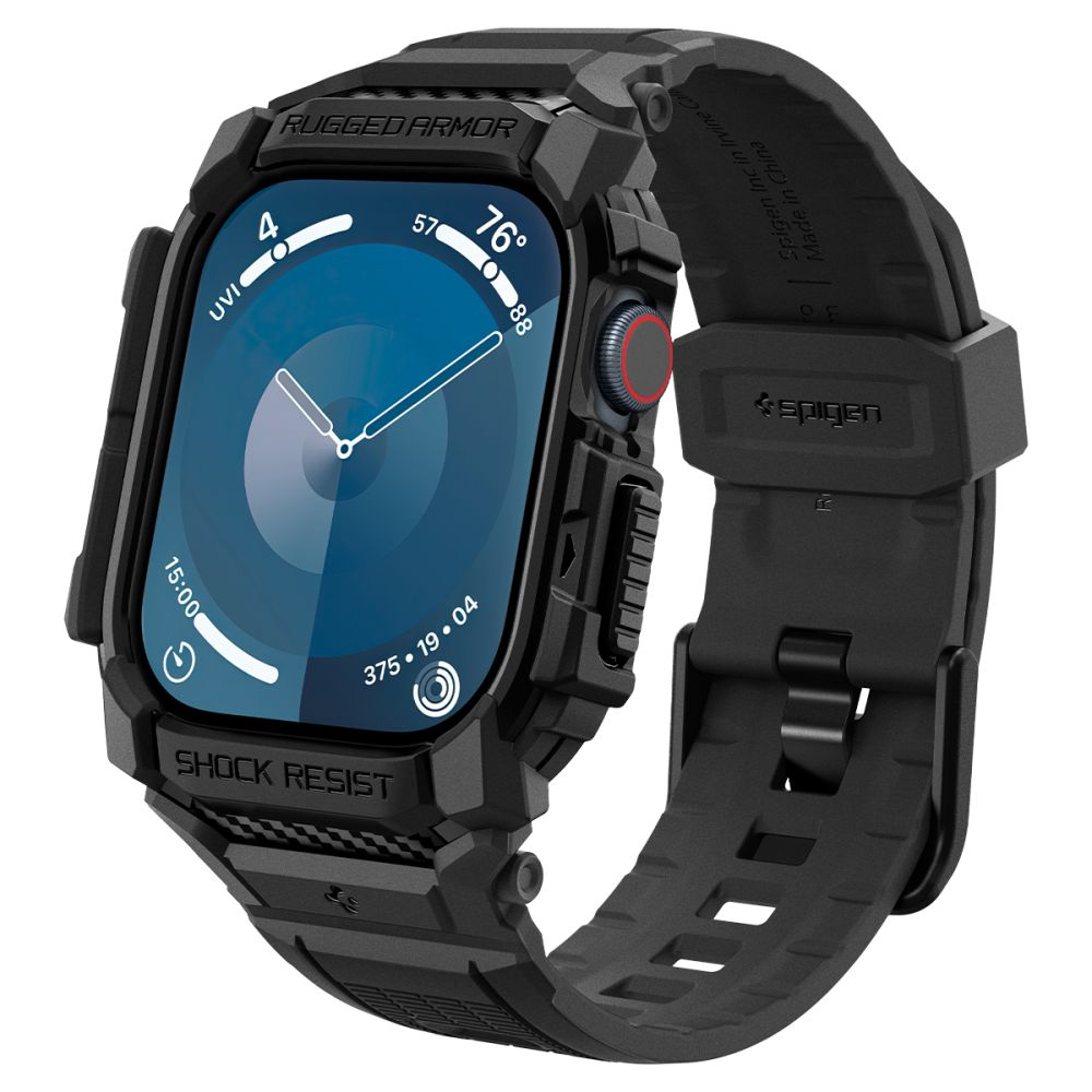Spigen Rugged Armor case for Apple Watch Series 10 46 mm, black