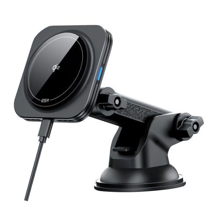 ESR Halolock magnetinis MagSafe QI2 15W automobilinis laikiklis - juodas