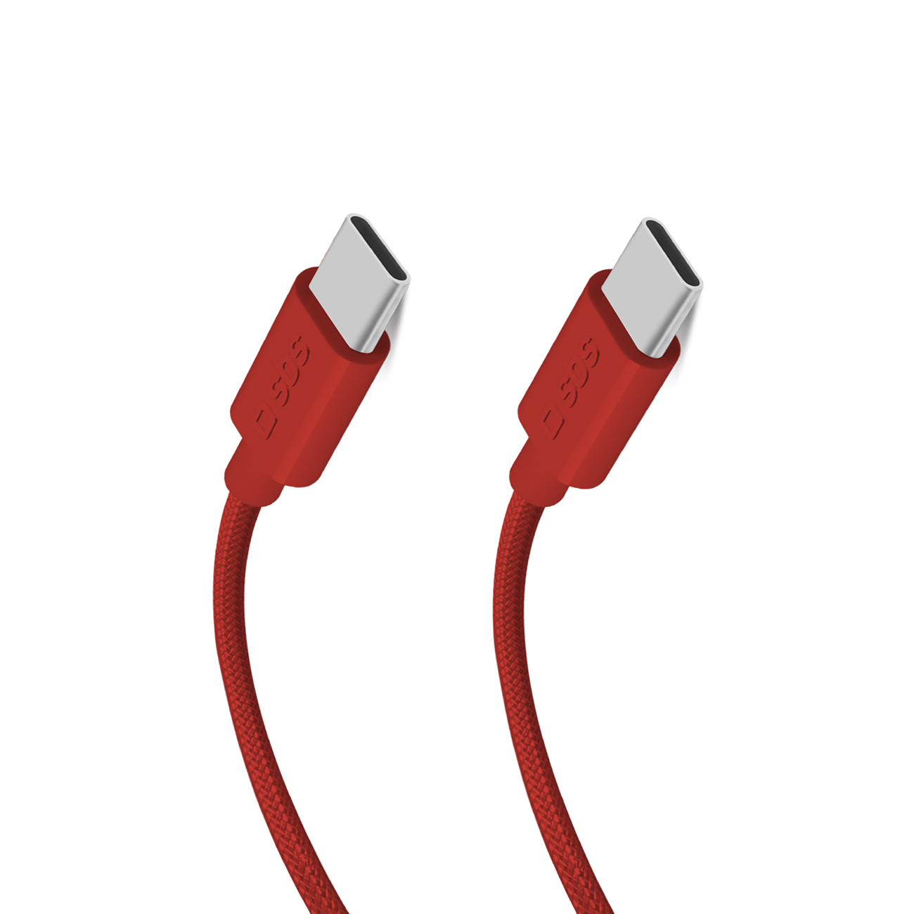 SBS TECABLETISSUETCCR Плетёный кабель USB-C - USB-C 1.5m 60W - красный