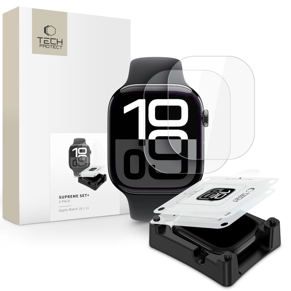 Tech-Protect Supreme Гидрогелевая плёнка 2 шт. для Apple Watch 10 42mm - прозрачный
