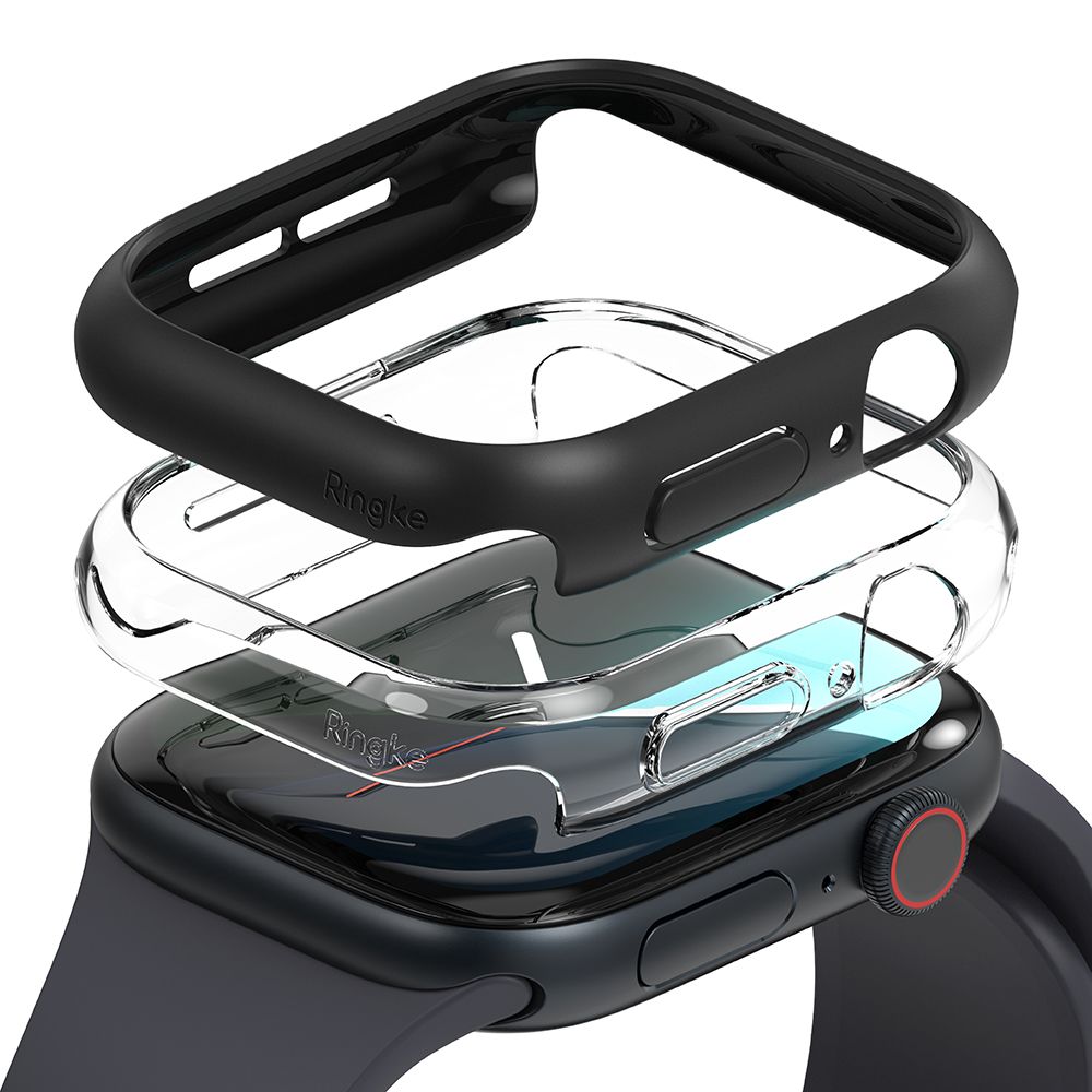 Ringke Slim 2-jų dalių dėklas Apple Watch 10 46mm - Skaidrus ir Matinis Juodas