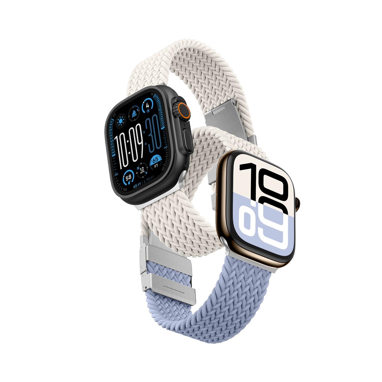Комплект из 2 ремешков AmazingThing Blend для Apple Watch 45/46/49 мм - космический синий/звёздный