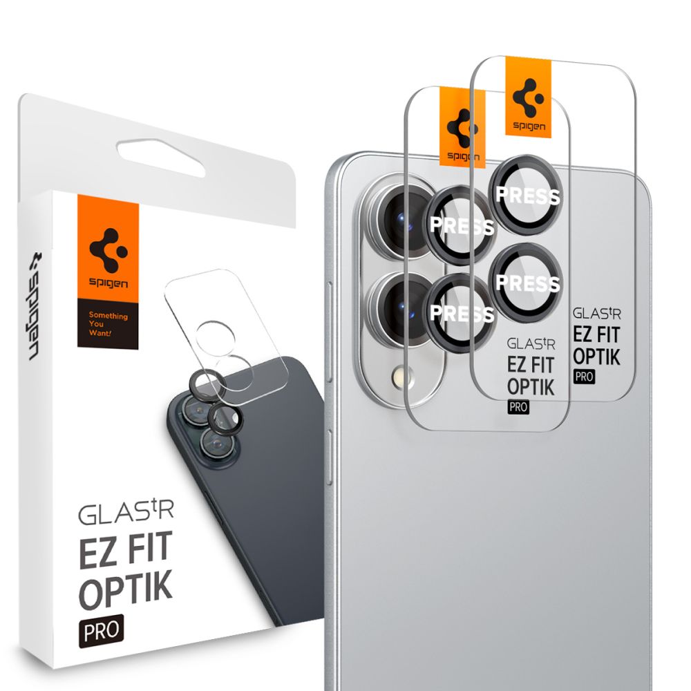 Spigen Optik Pro GLAS.TR "Ez Fit" 2 rinkinys kameros dangtelis Samsung Galaxy S25 Edge - juodas