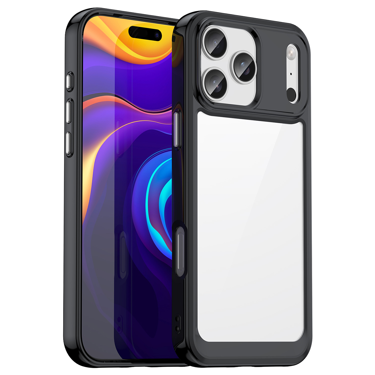 Outer Space dėklas telefonui iPhone 17 Pro - juodas permatomas