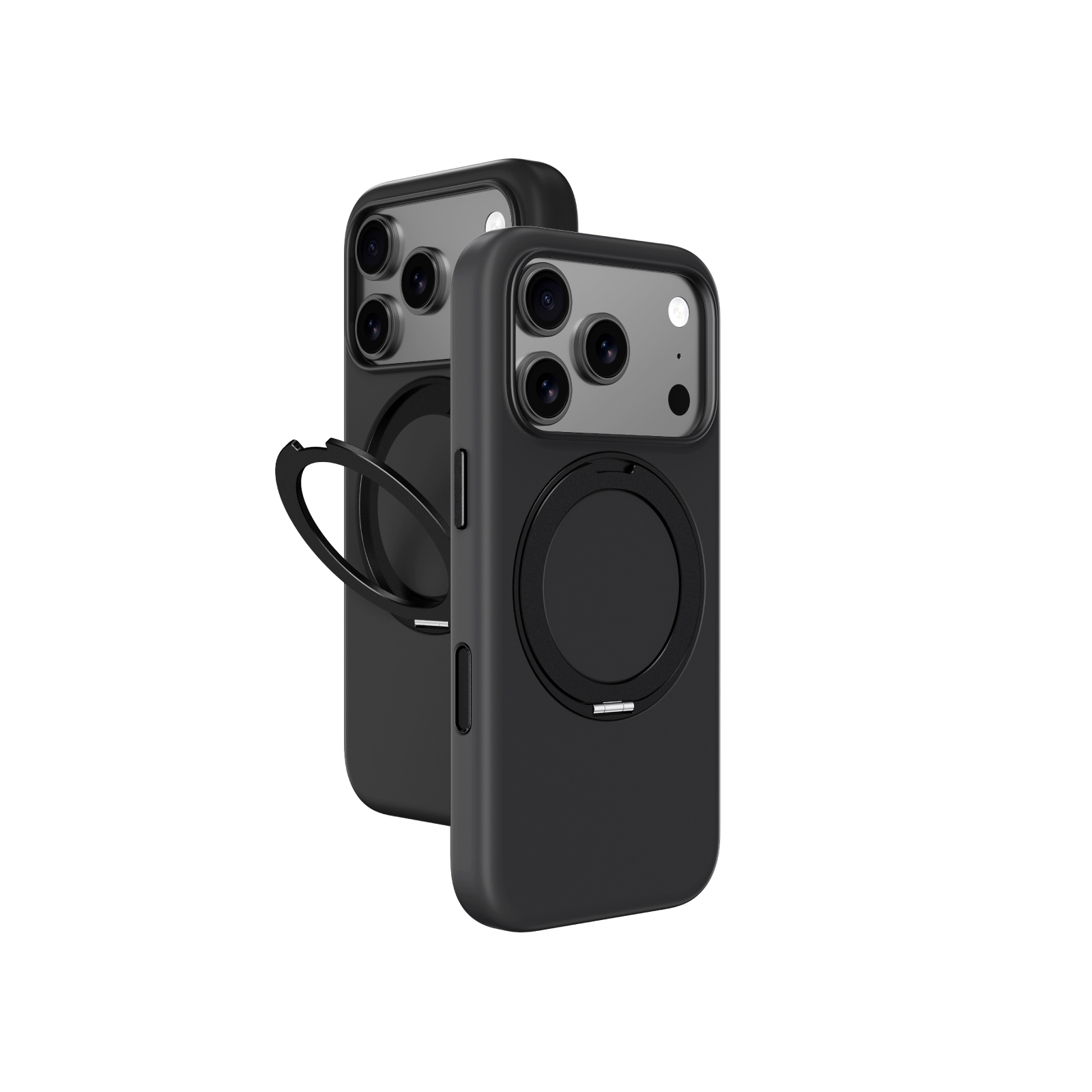 AmazingThing Cloudie dėklas telefonui iPhone 17 Pro su stovu – juodas