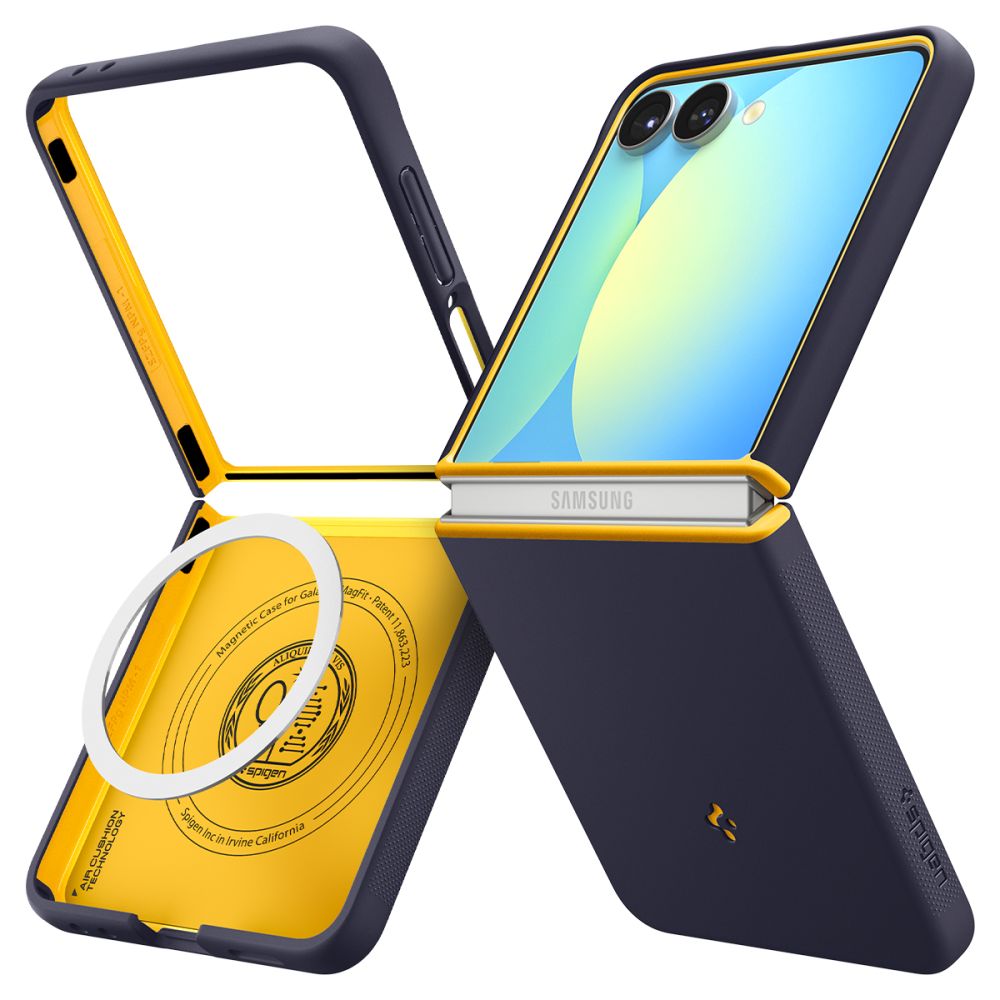 Nano Pop Mag MagSafe чехол для Samsung Galaxy Z Flip 7 - темно-синий и желтый