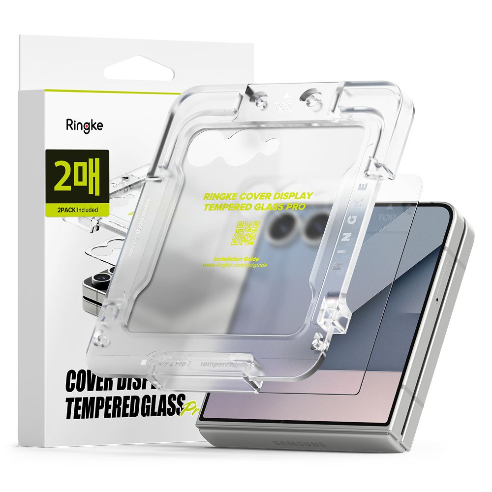 Ringke Cover Display Easy Slide grūdintas stiklas 2 vnt. Samsung Galaxy Z Flip 7 - permatomas