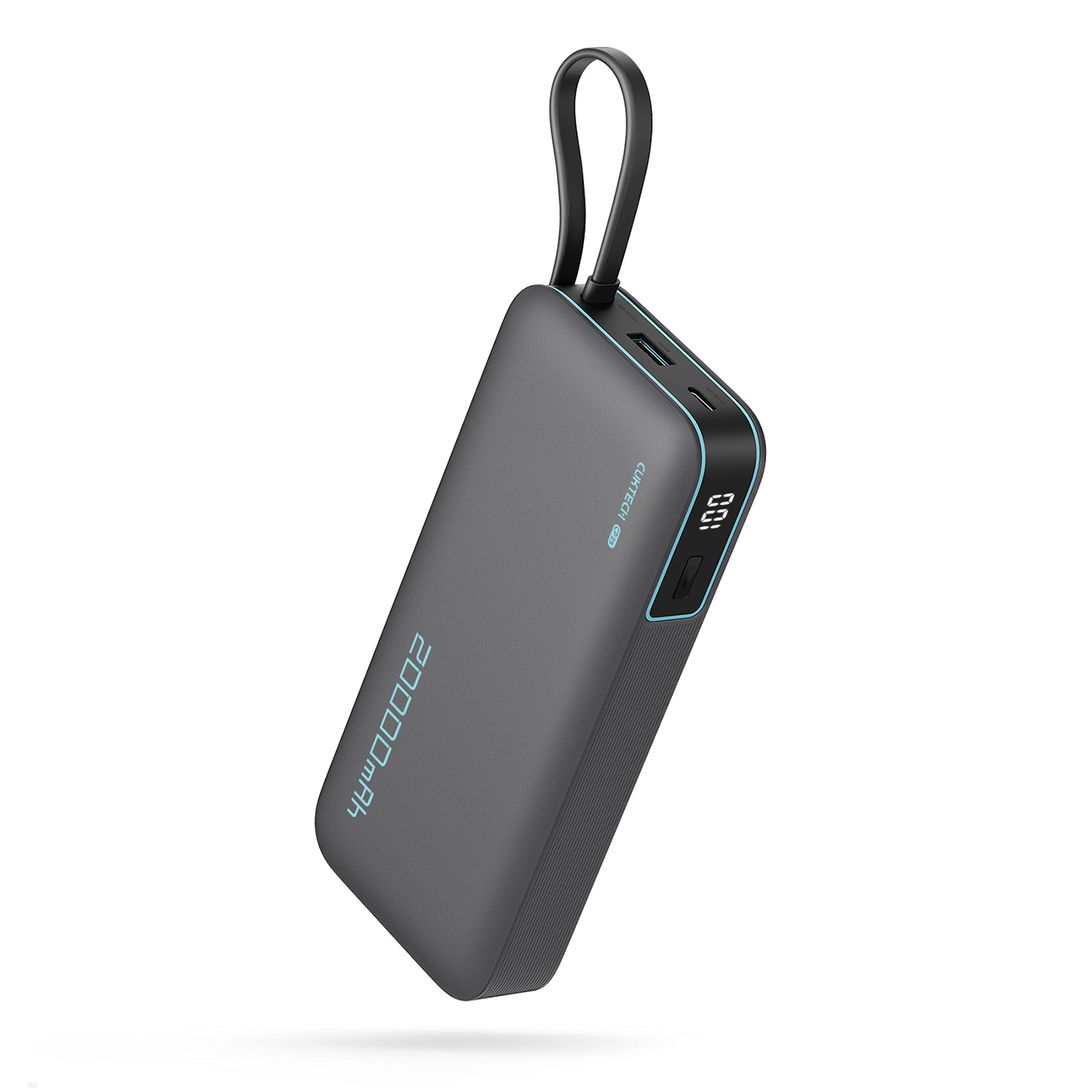 Cuktech CUKP200NGLLG 55W 20000mAh внешний аккумулятор со встроенным кабелем USB-C - Белый