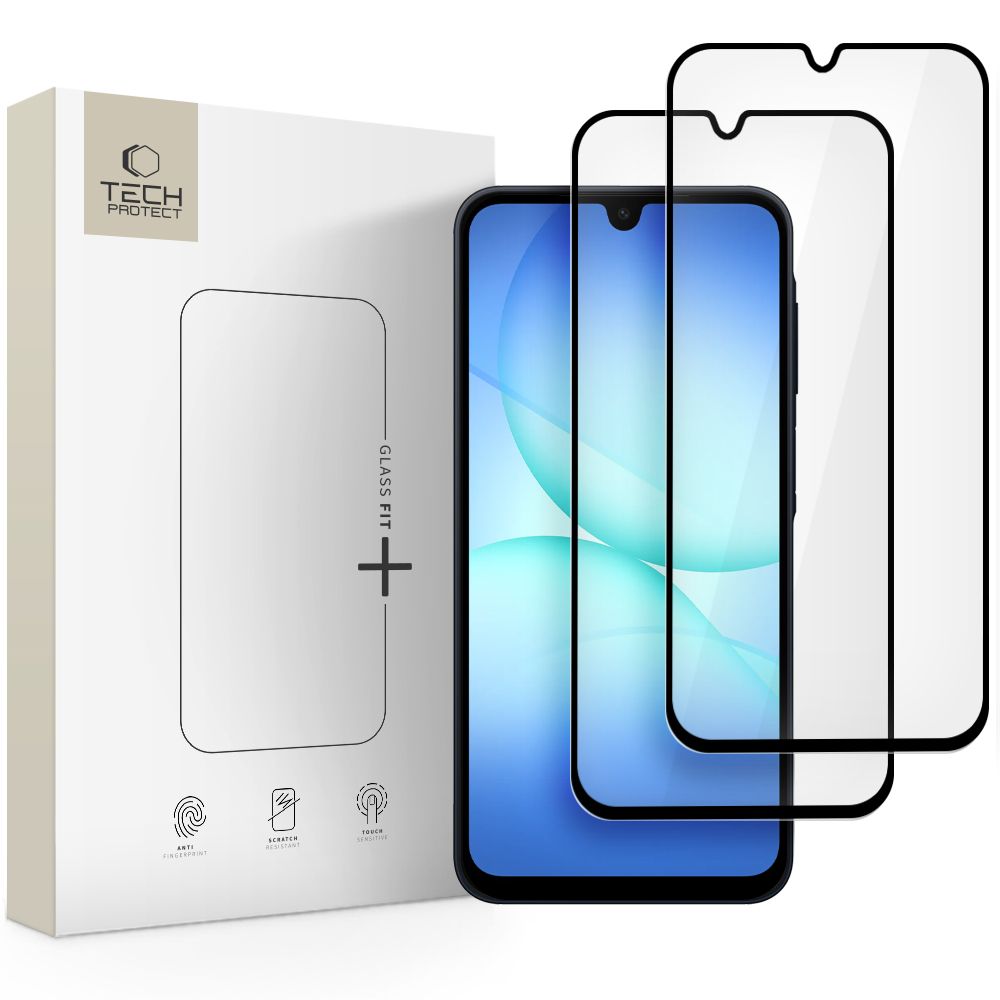 Tech-Protect Glass Fit+ 2 dalių grūdintas stiklas Samsung Galaxy A16 4G / 5G / A26 5G / A17 4G / 5G - juodas
