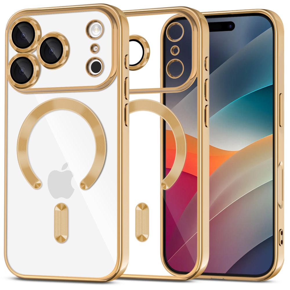 Tech-Protect MagFlex Magnetinis dėklas telefonui iPhone 17 Pro - skaidrus auksinis