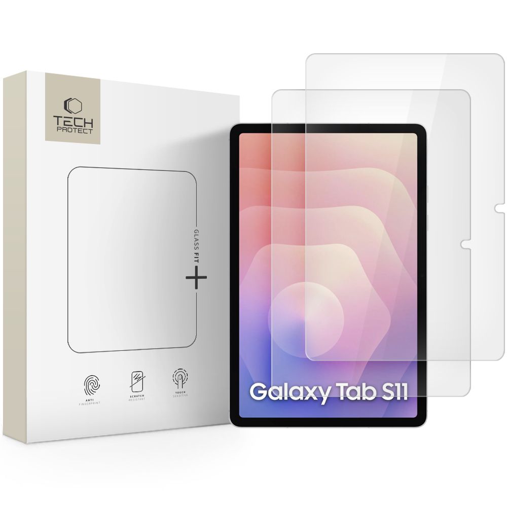 Tech-Protect Glass Fit+ 2-jų dalių grūdinto stiklo rinkinys Samsung Galaxy Tab S11 11.0 - skaidrus