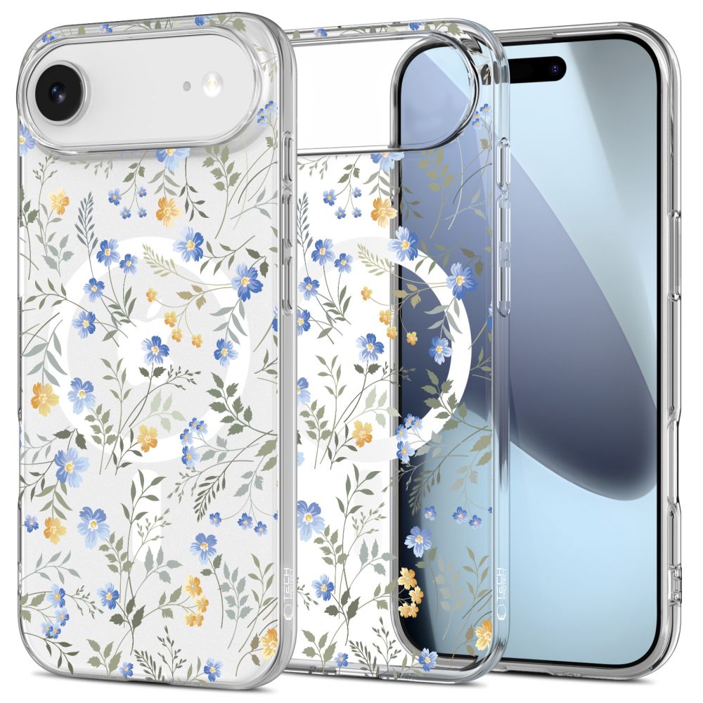 Tech-Protect FlexAir Magnetinis dėklas telefonui iPhone 17 Air - Ramunės su lapais