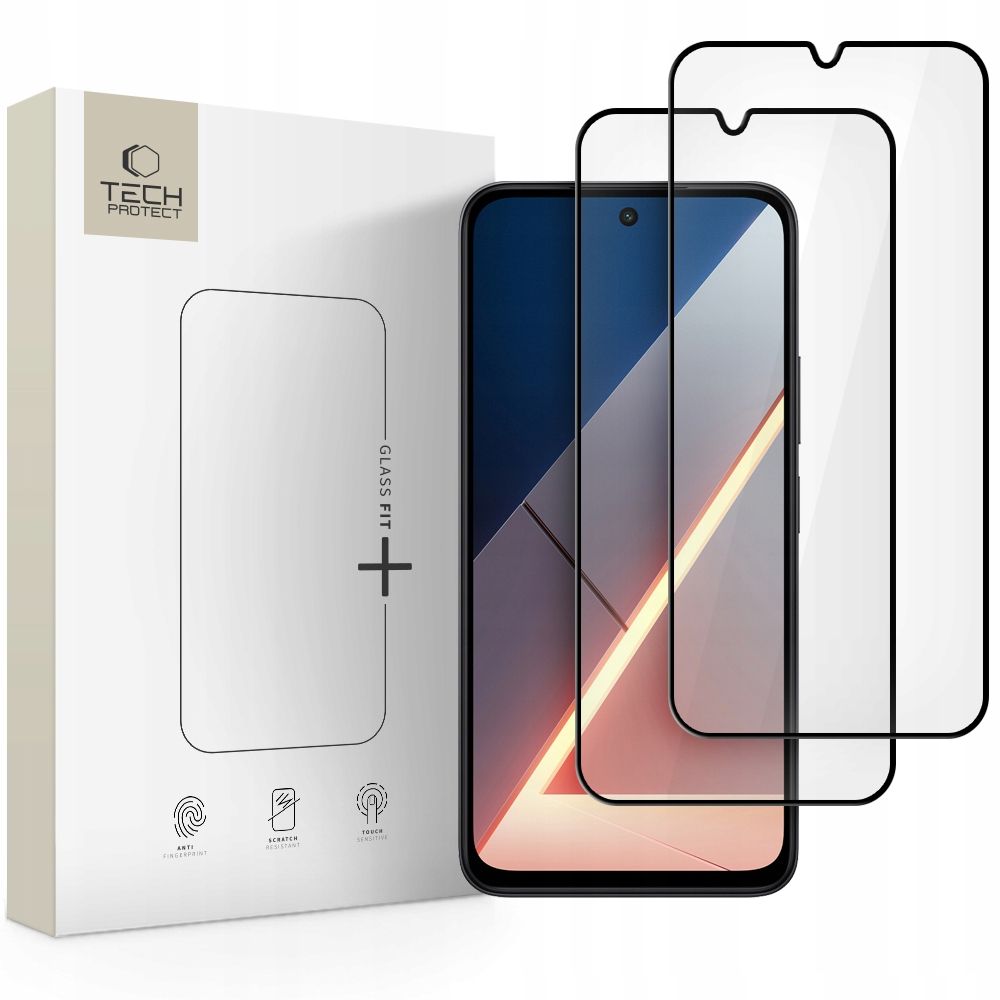 Tech-Protect Glass Fit+ 2-pack tempered glass for Xiaomi Poco M7 - black