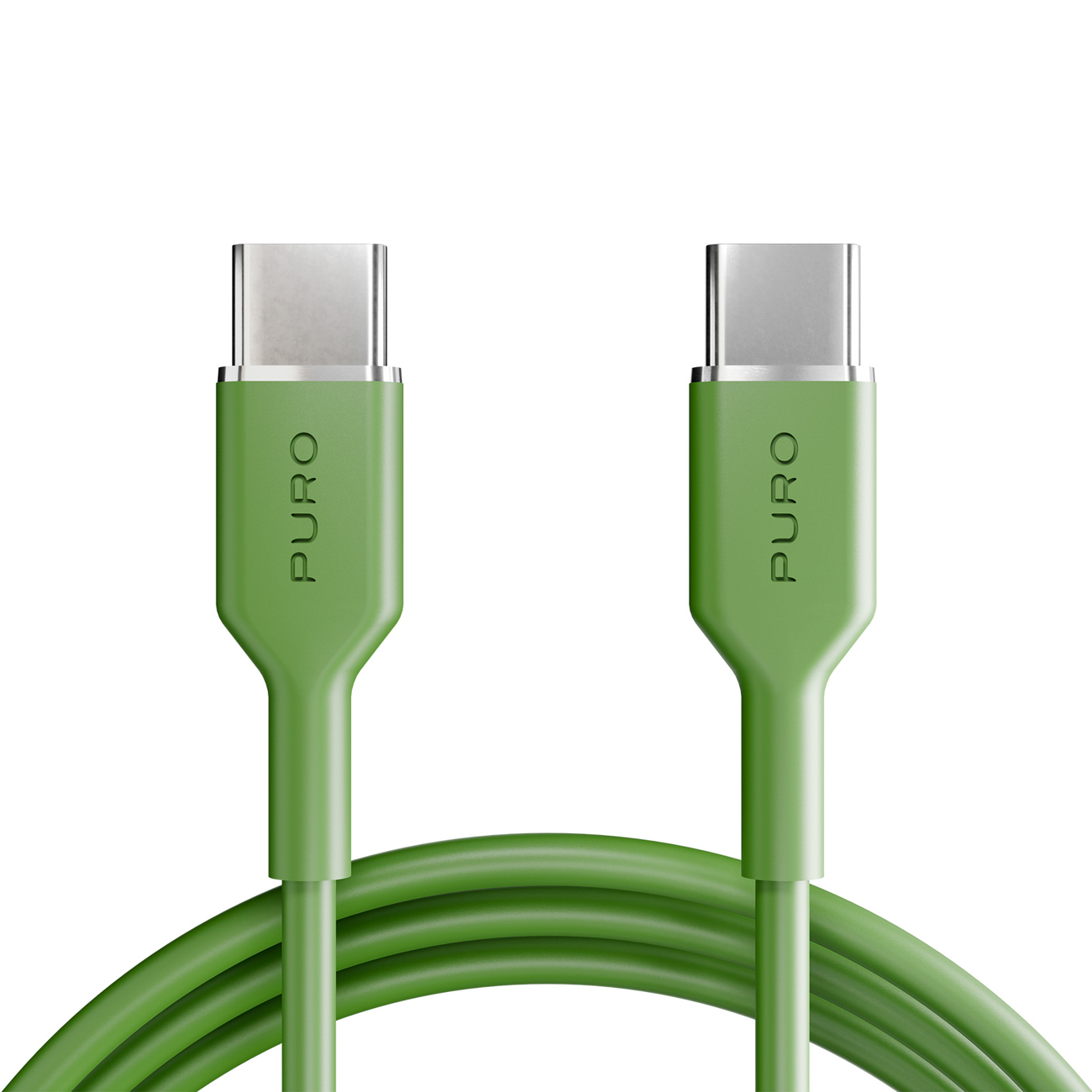 Кабель Puro ICON USB-C — USB-C 1.5м зелёный