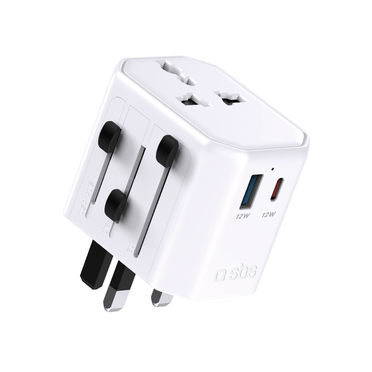Универсальный дорожный адаптер SBS TEADAPTUSBTCUNI USB-C USB-A - белый