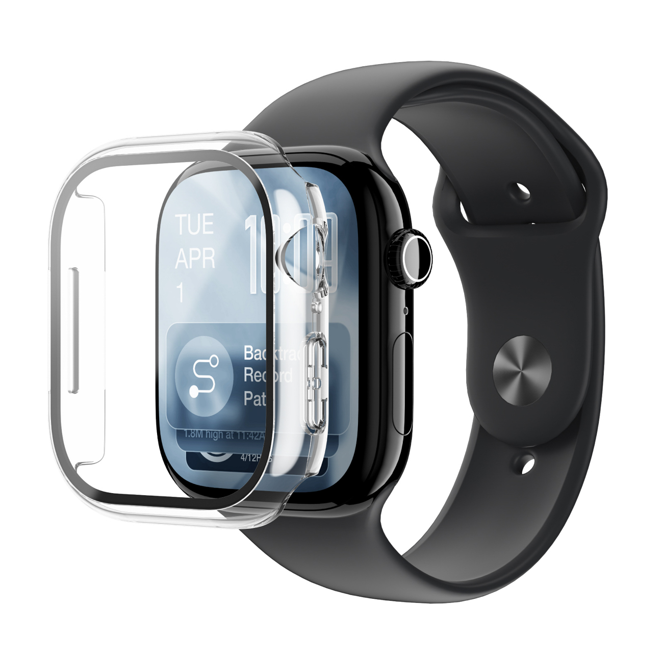 Защитное стекло AmazingThing Radix с чехлом для Apple Watch Series 11 46 мм — прозрачный