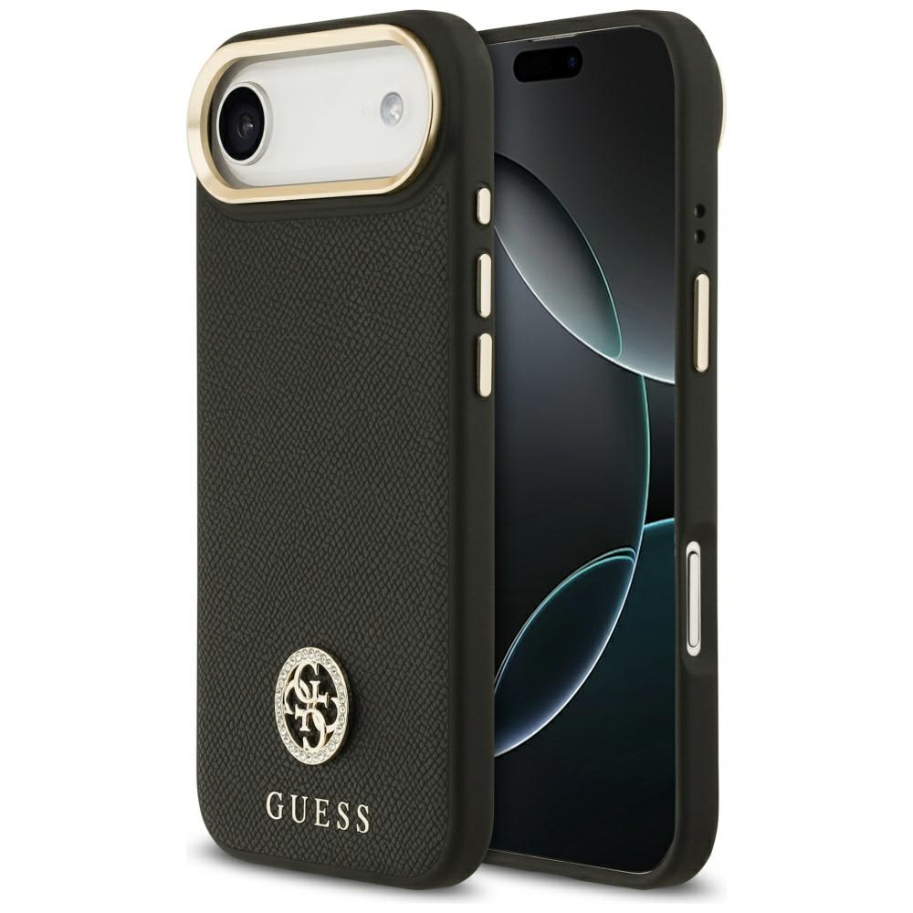 Guess Grūdėtas Strass Logotipas Magnetinis dėklas telefonui iPhone Air - juodas
