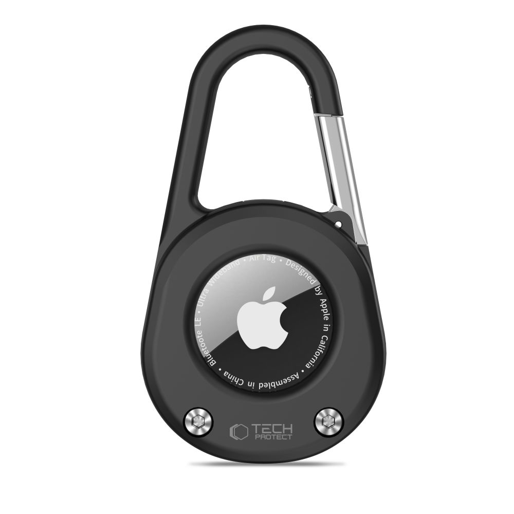 Tech-Protect Slidelock Чехол-карабин для Apple AirTag 1/2 - чёрный