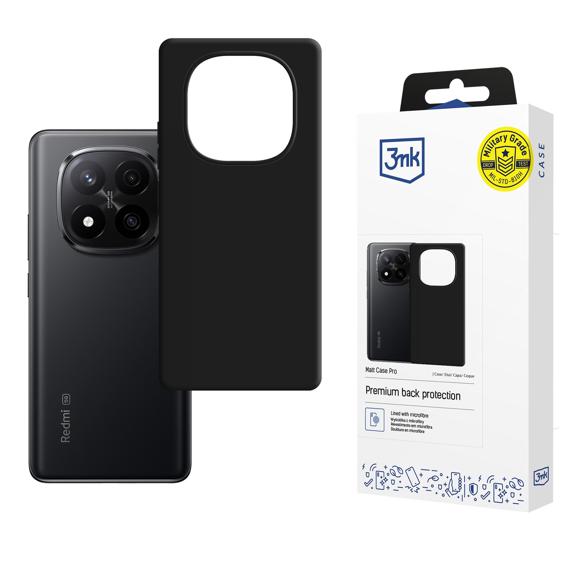 3mk Matt Case Pro для Xiaomi Redmi Note 15 Pro+ 5G - матовый чёрный