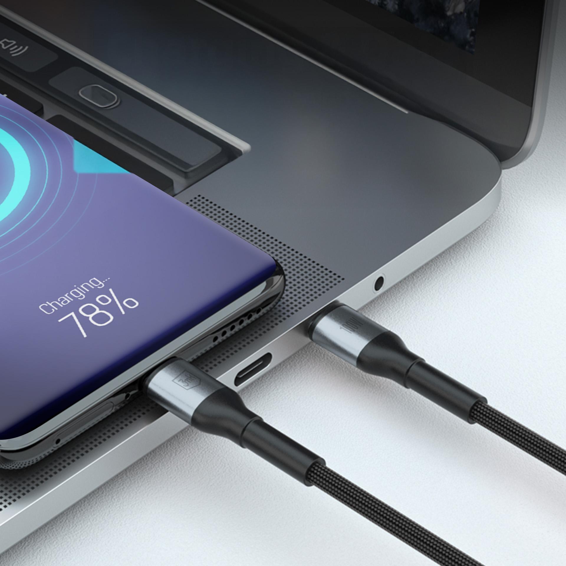 3mk Hyper Cable N-SERIES Кабель USB-C / USB-C 1м 20V/5A 100W - чёрный