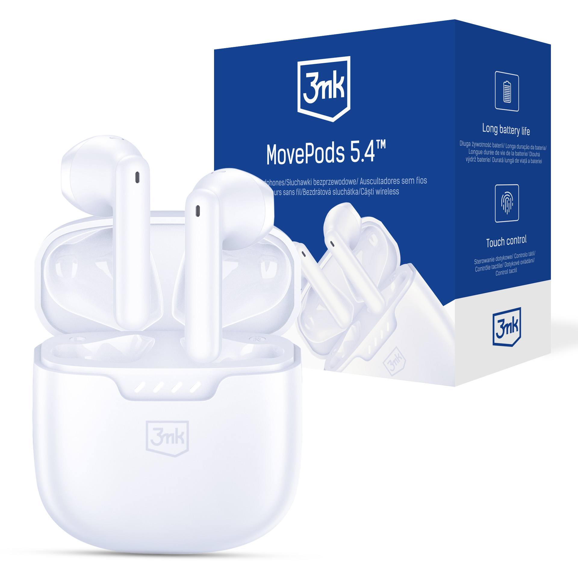 3mk Movepods 5.4 belaidės ausinės - baltos