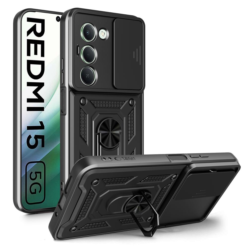 "Tech-Protect CamShield Pro" dėklas "Xiaomi Redmi 15 4G / 5G" - Juodas