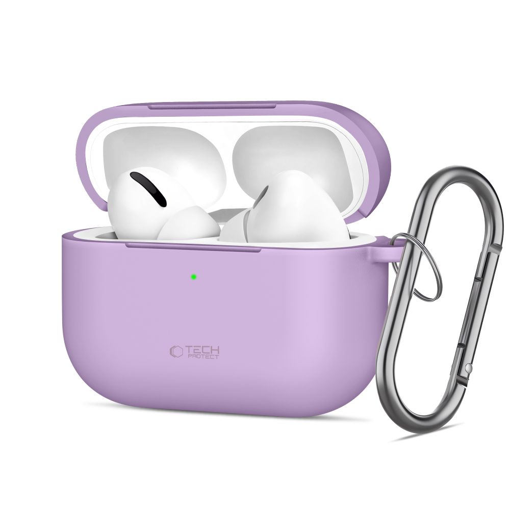 "Tech-Protect" silikoninis dėklas su kabliuku, skirtas "AirPods Pro" - violetinis