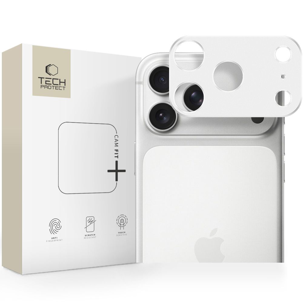 Tech-Protect Camalloy Fit+ kameros apsauga, skirta iPhone 17 Pro Max – sidabrinė