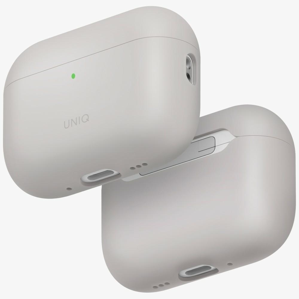 Силиконовый чехол Uniq Lino для AirPods Pro (бежевый)