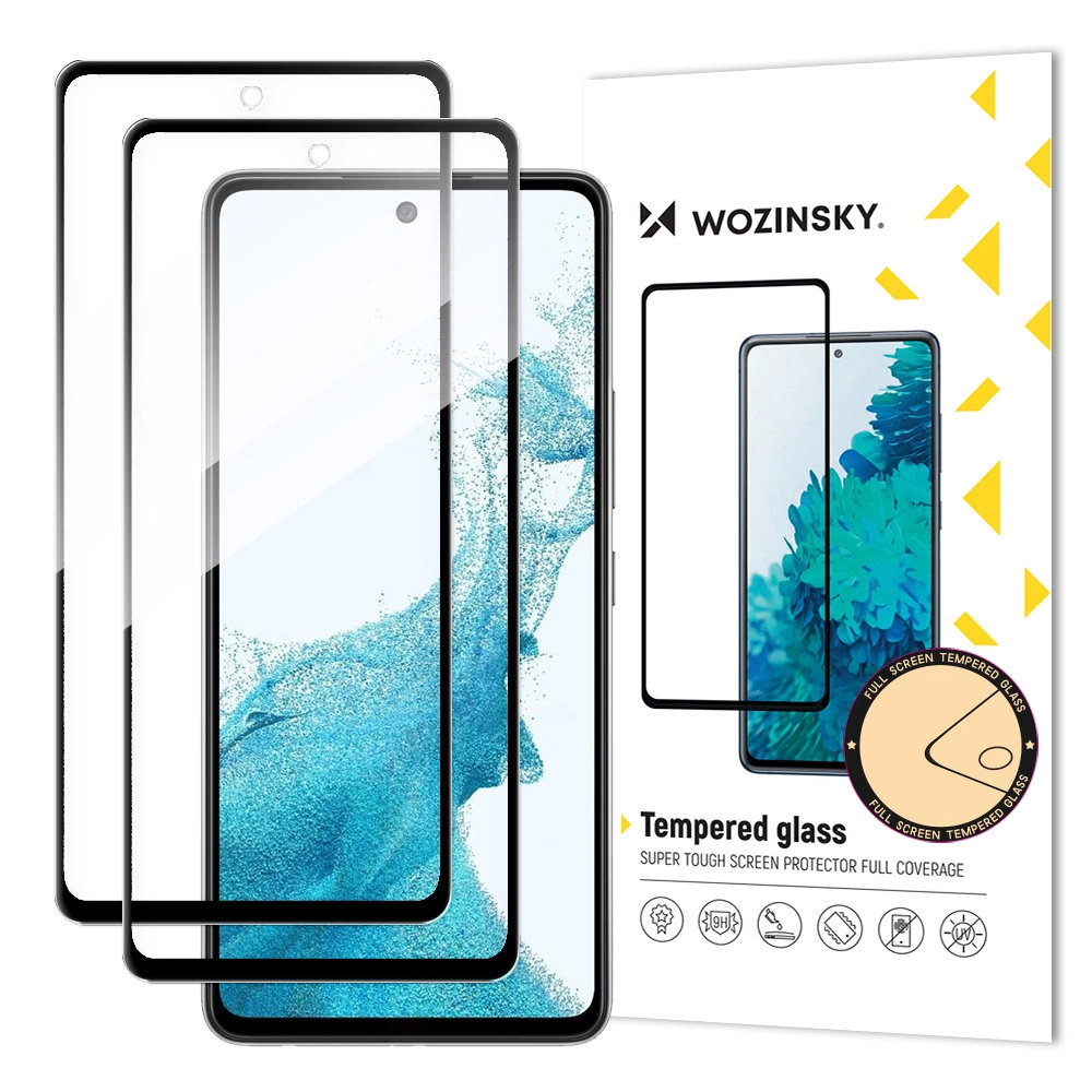 Закалённое стекло Wozinsky Full Glue для Samsung Galaxy A37, набор 2 шт.