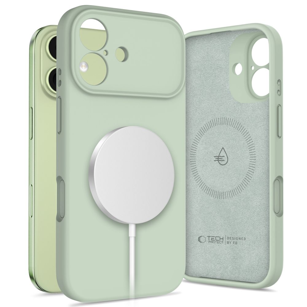 Tech-Protect silikoninis MagSafe dėklas iPhone 17 žalias
