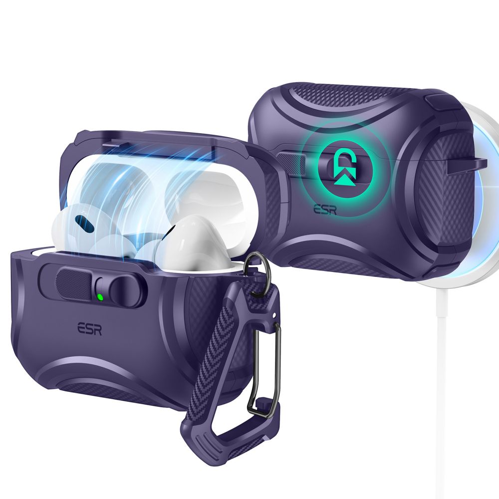 ESR Cyber ​​FlickLock MagSafe Case for AirPods Pro 3 - Purple